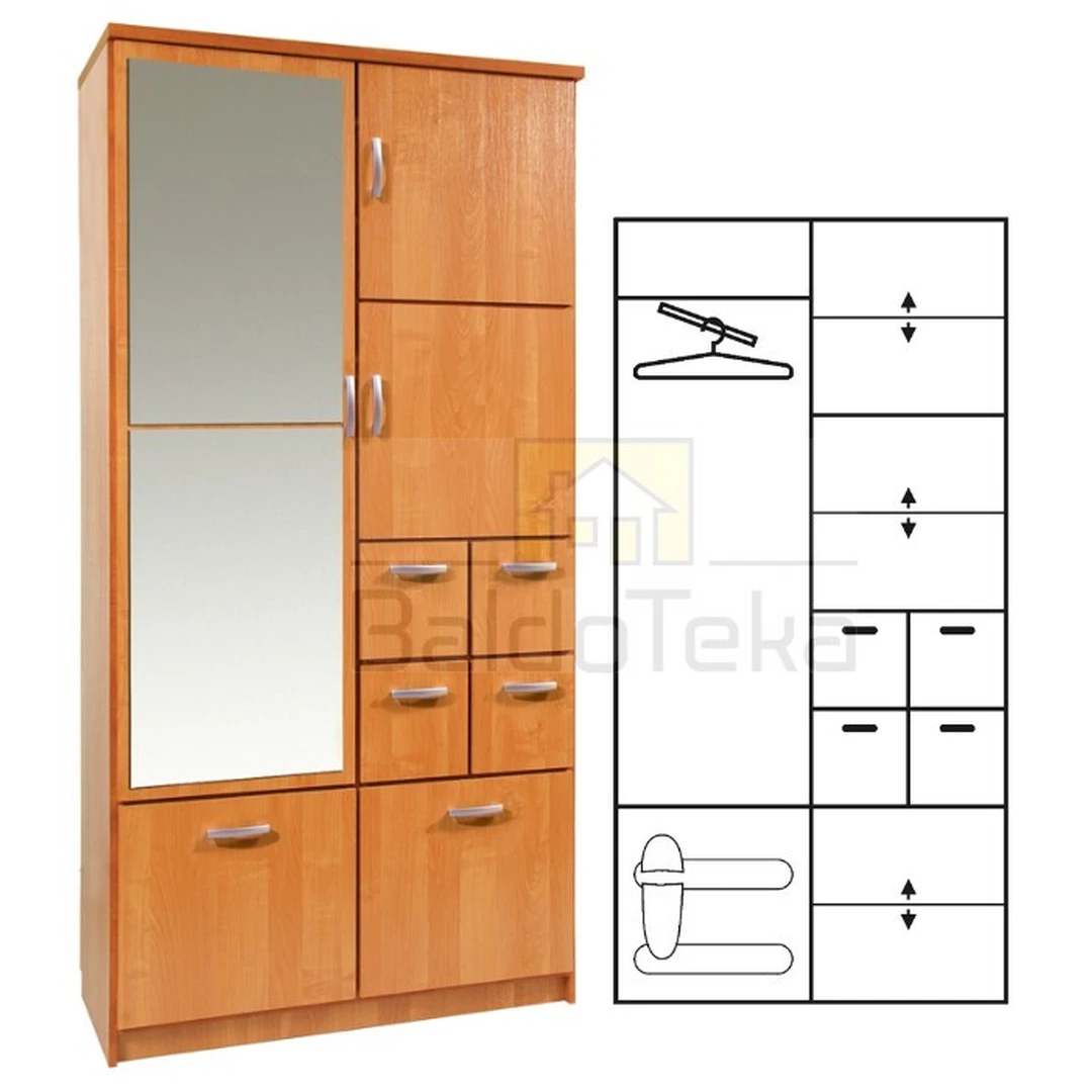 Elegantiška spintelė su veidrodžiais, spalva pagal pasirinkimą