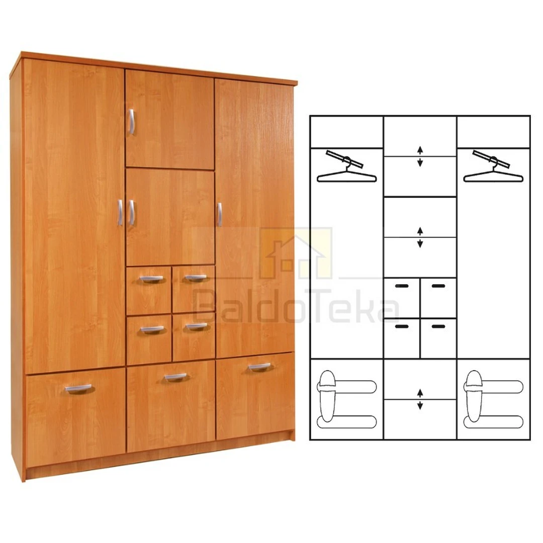 Ergonominė spintelė 150x200x45 cm, LMDP, spalva pagal pasirinkimą