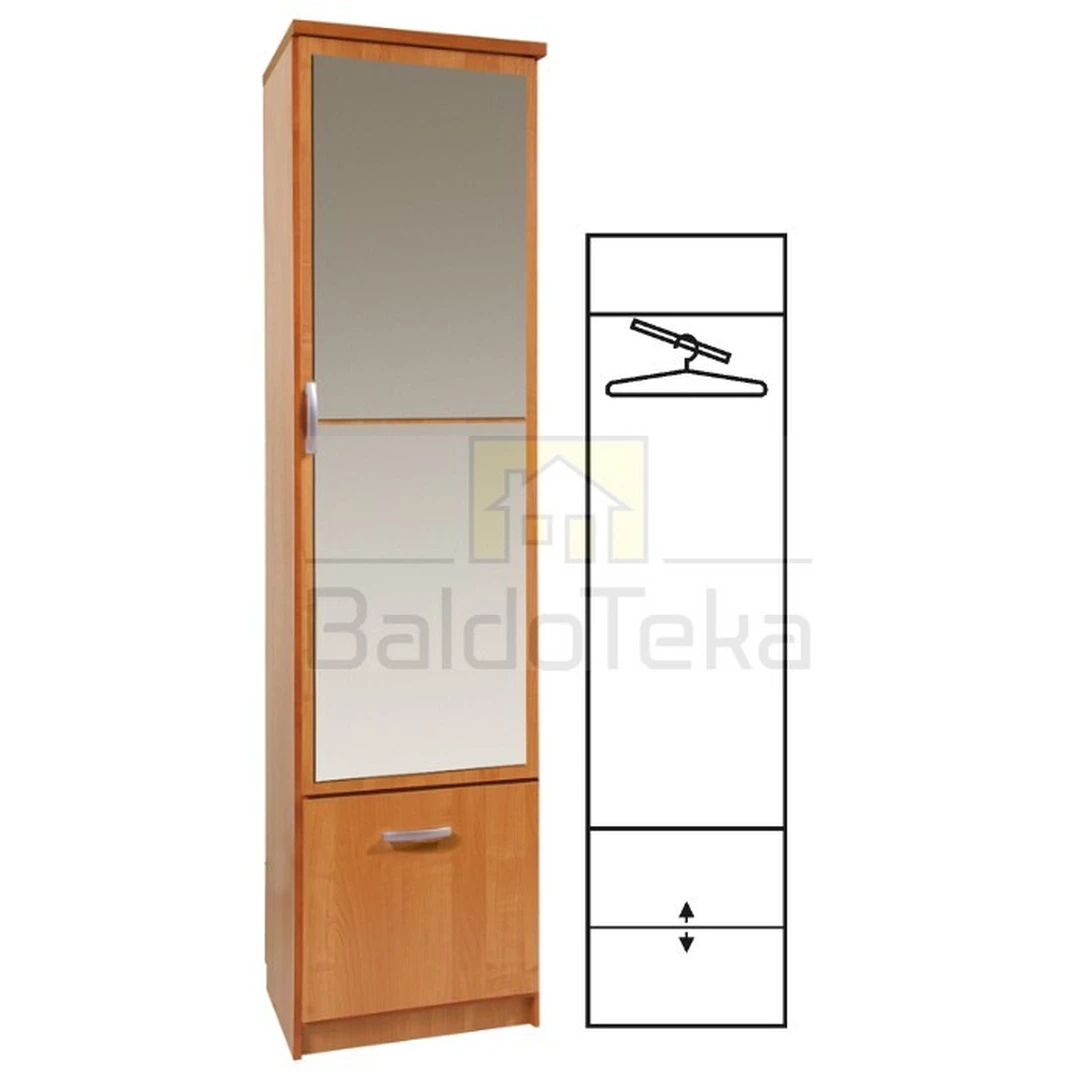 Šiuolaikiška spintelė su veidrodžiais, spalva pagal pasirinkimą