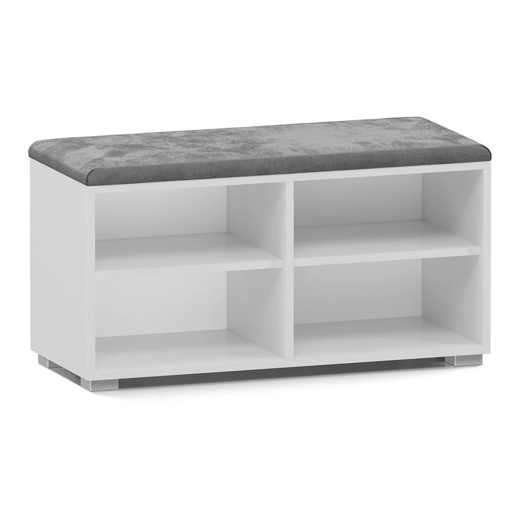 Minkšta 4-ų skyrių batų lentyna su sėdyne