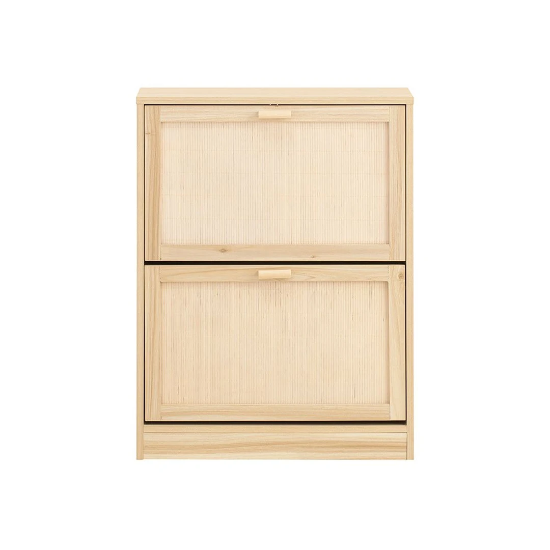 Batų spintelė 60x24x80cm., šviesiai rudos/baltos spalvos - Batų dėžės, stovai