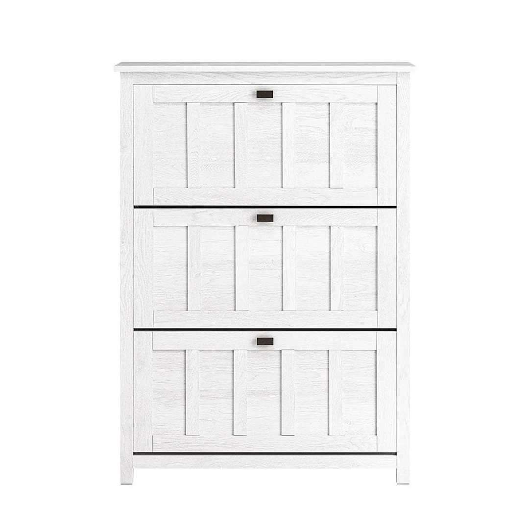 Batų spintelė 80x30x111cm., baltos/juodos spalvos - Batų dėžės, stovai