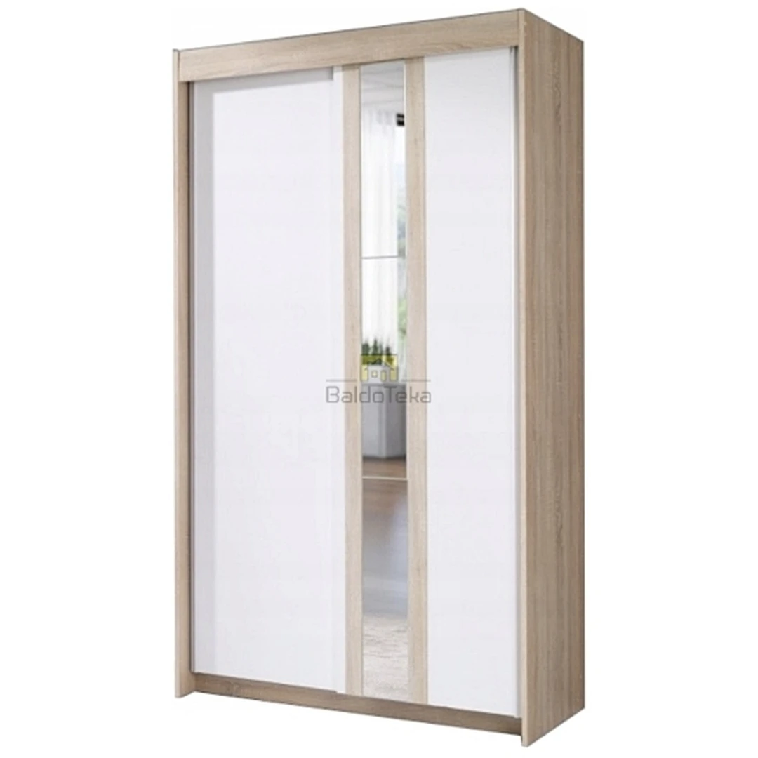 Šviesaus ąžuolo sonoma spintos su veidrodžiu