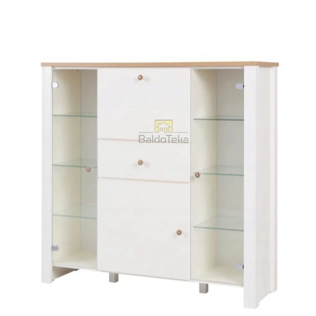 Elegantiški kreminiai spintos su auksiniu ąžuolu