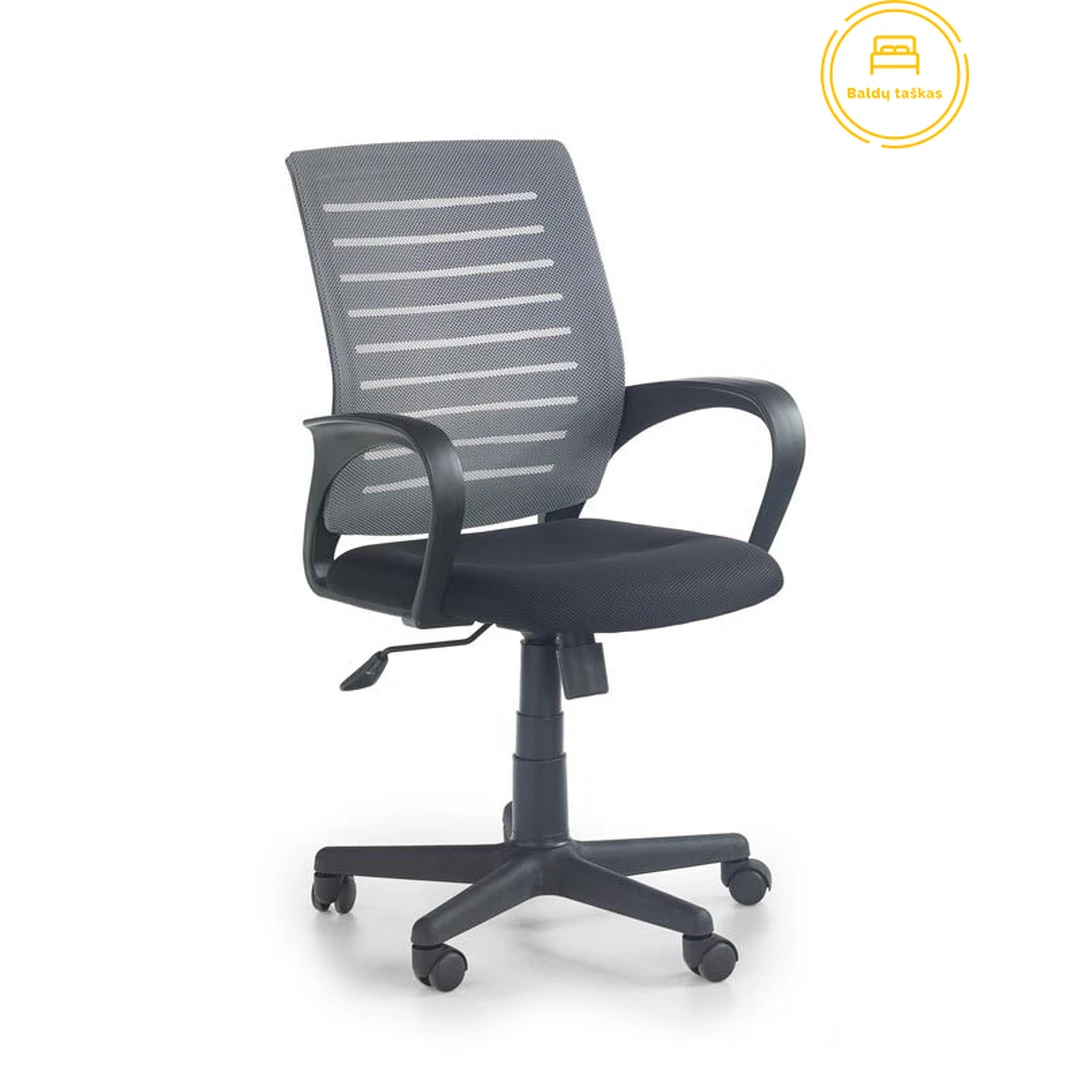 Juoda pilka biuro kėdė su aukščio reguliavimu