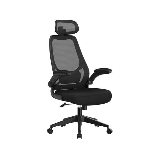 Biuro kėdė su reguliuojamais porankiais, juodos spalvos - Darbo kėdės