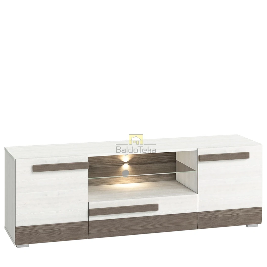 Ergonominė spintelė sniego pušies ir pilkos spalvos