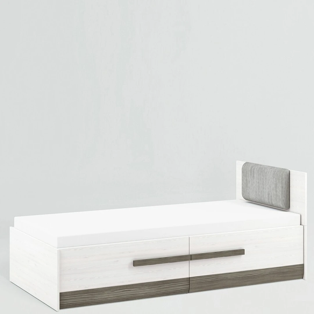 90x200 cm lova su stalčiais ir grotelėmis