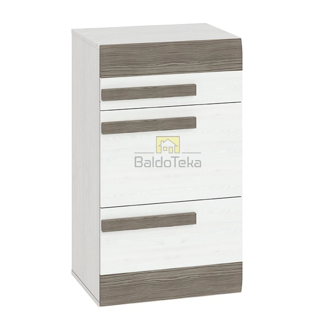 Stilinga virtuvės spinta – sniego pušis ir pilka