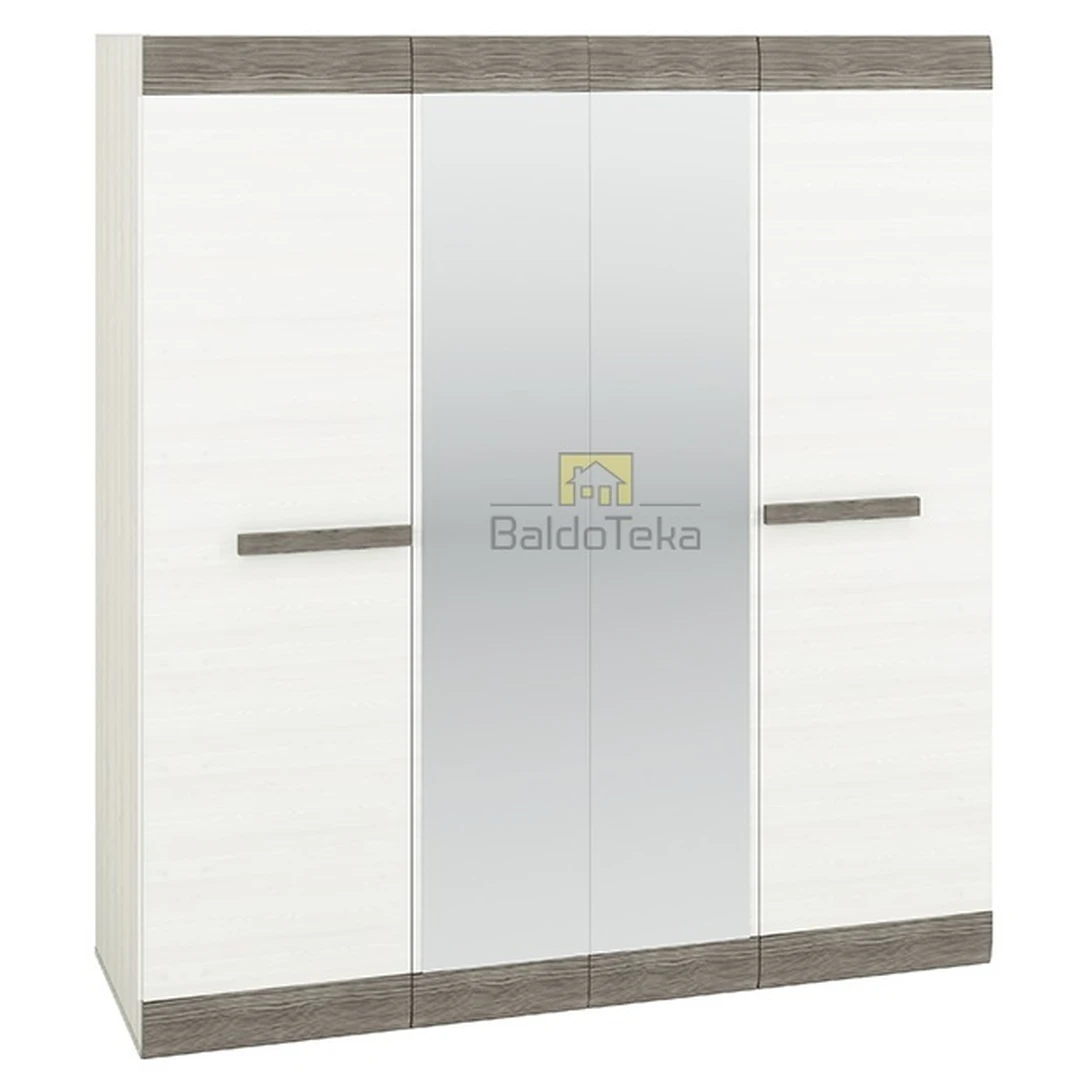 Ergonominė spintelė sniego pušies ir pilkos spalvos