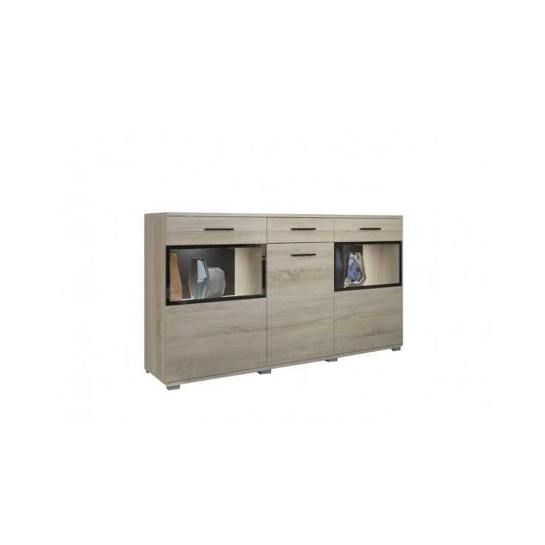 Šiuolaikiška 153,6 cm pločio spinta su LED apšvietimu