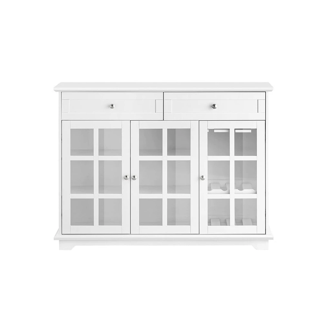 Bufetas 119x40x90cm., baltos/sidabrinės spalvos - Virtuvės spintelės