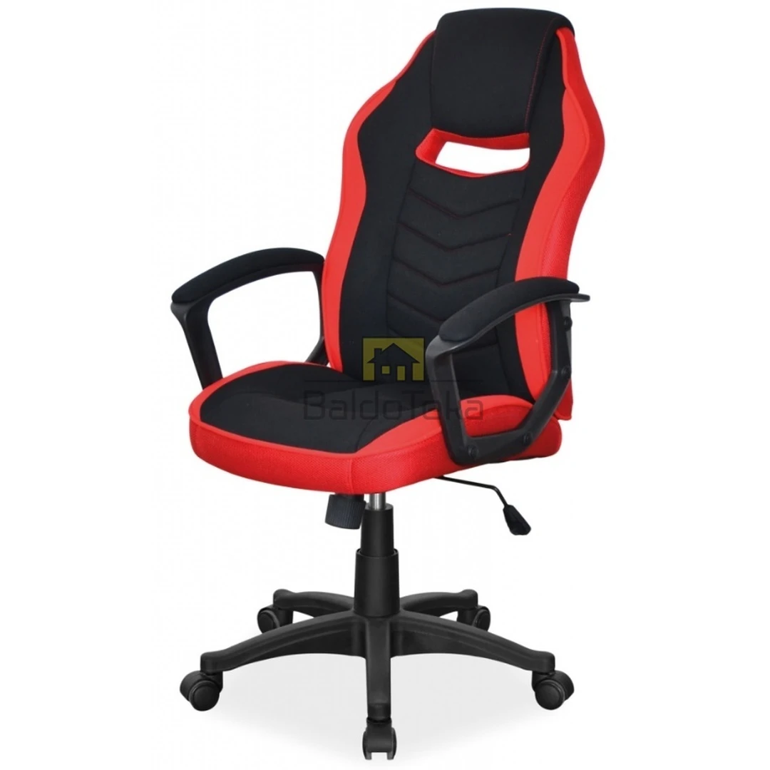 Juodos ir raudonos spalvos gobeleno sofos su TILT mechanizmu