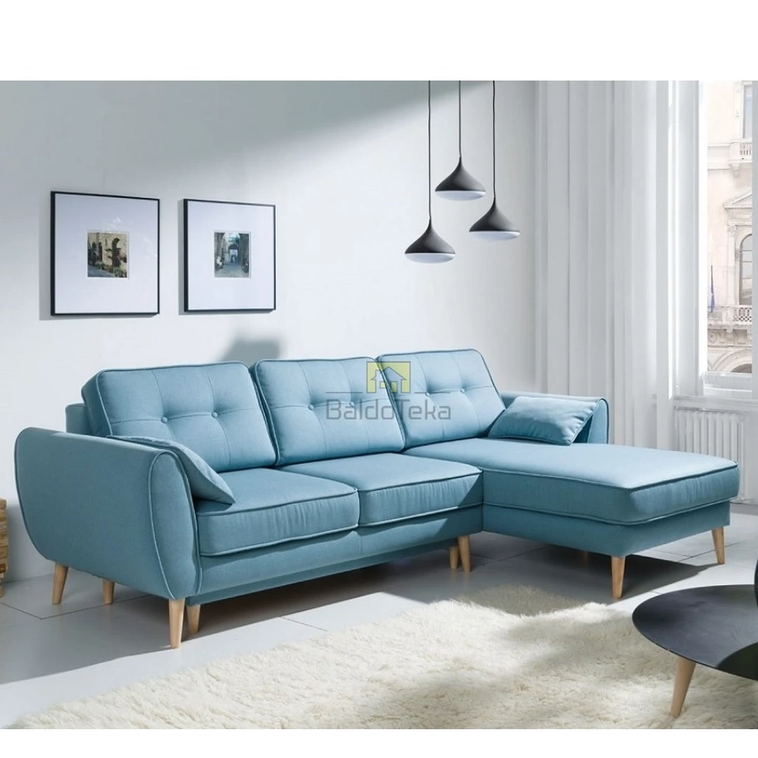 Ergonomiška lova su patalynės dėže ir medinėmis kojelėmis