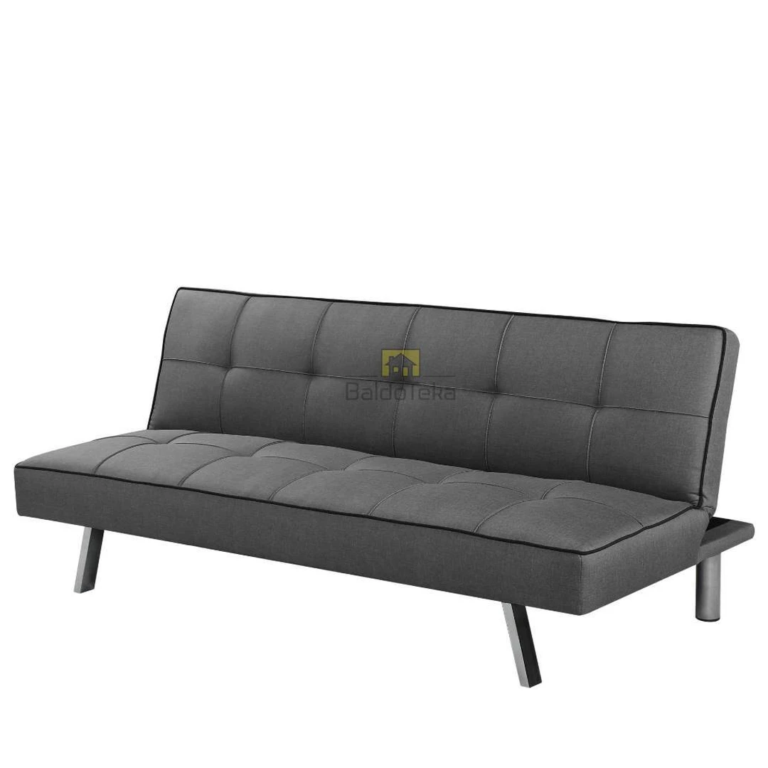 Ergonomiškas sofos lova su gobelenu ir chromuotu metalu