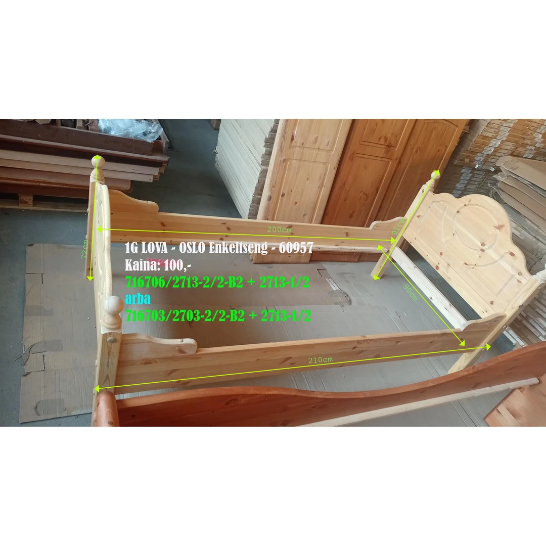 Įspūdinga OSLO medžio masyvo lova