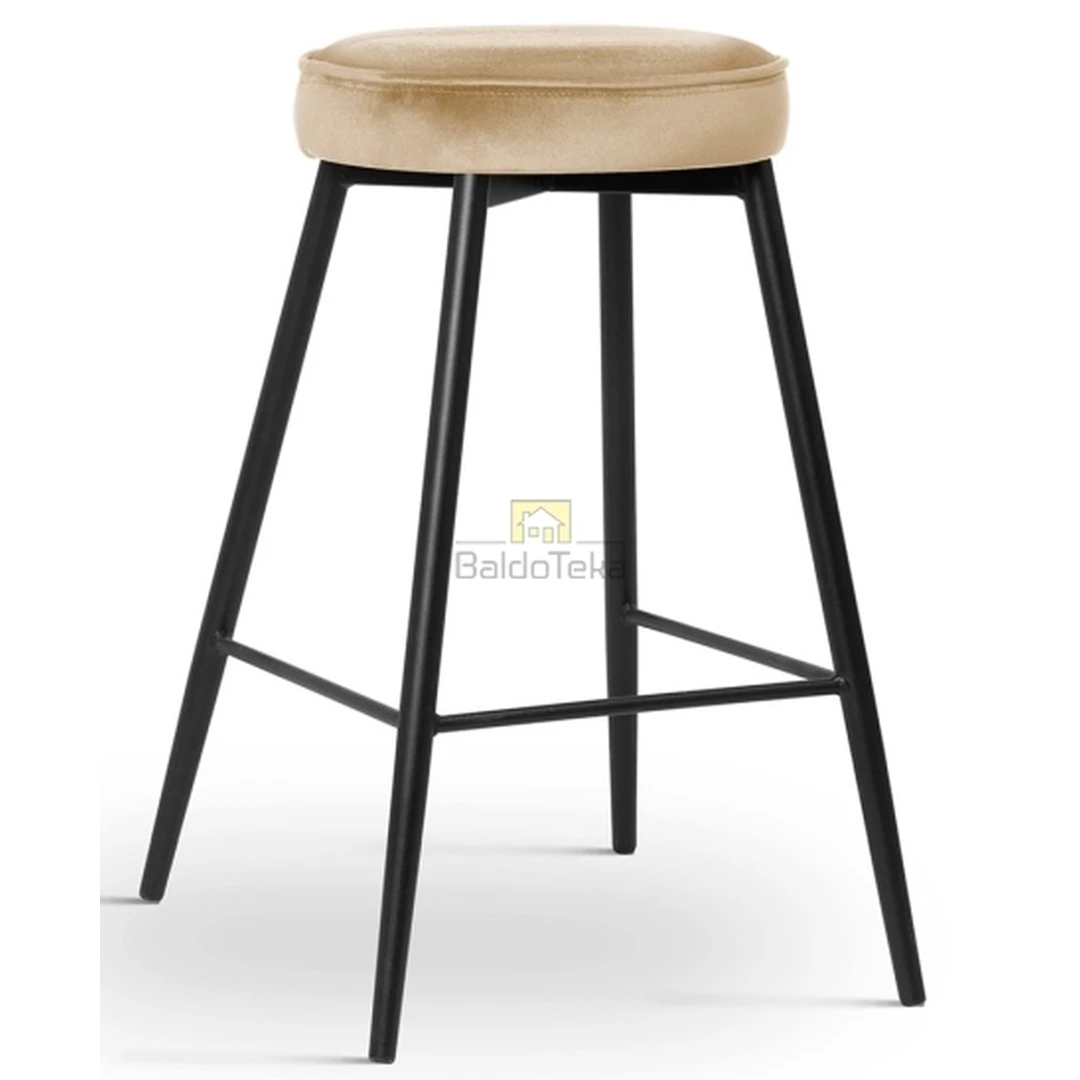 Ergonominė aksominė kėdutė su metalinėmis kojelėmis