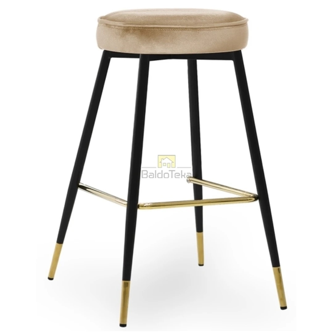 Ergonominė aksominė kėdutė su metalinėmis kojelėmis