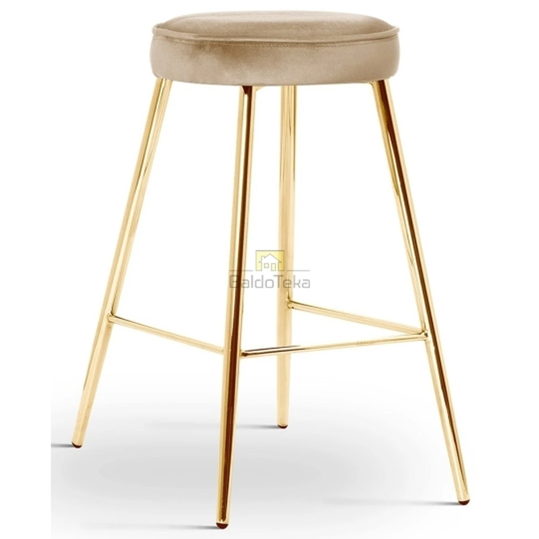 Ergonominė aksominė kėdutė su chromuotomis kojelėmis