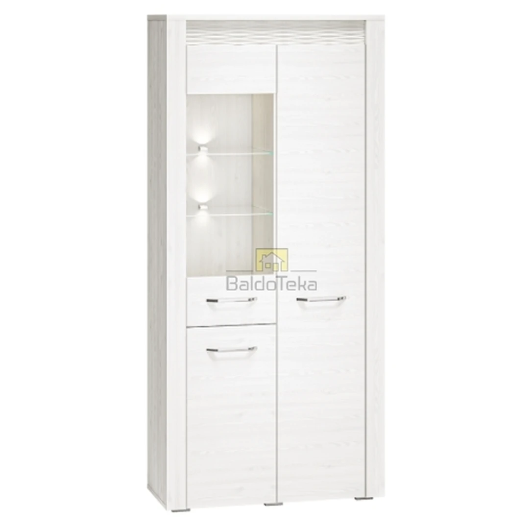 Ergonomiškas spintos sprendimas snieginės pušies spalva