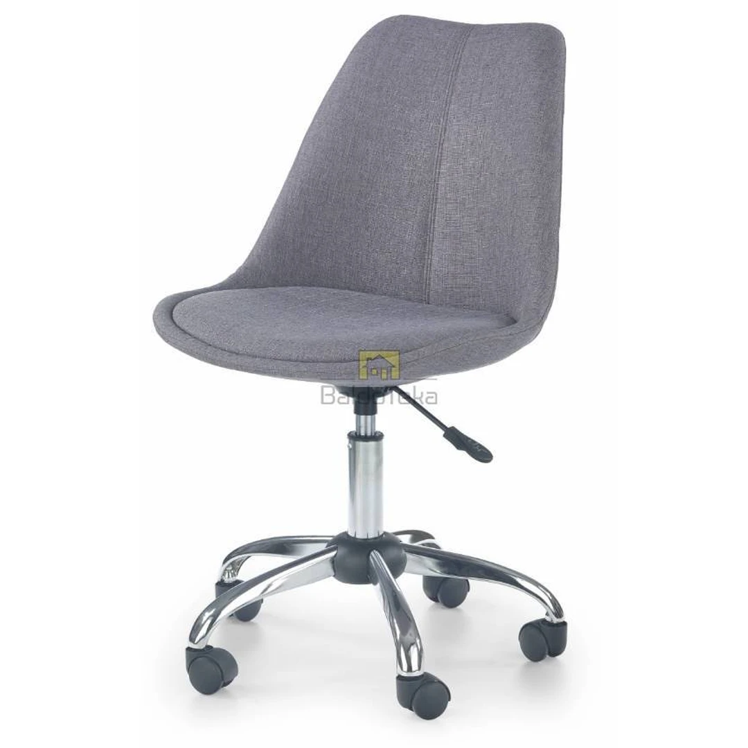 Elegantiškas biuro kėdė su reguliuojamu aukščiu ir pilku gobelenu