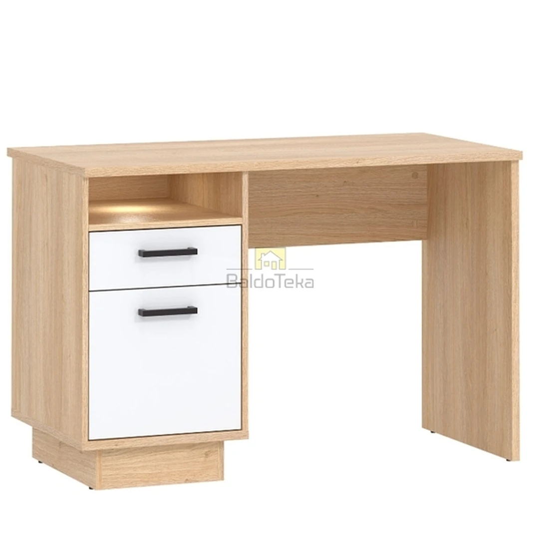 Stylingas ąžuolo Nagano + balta blizgi spalvų kombinacija