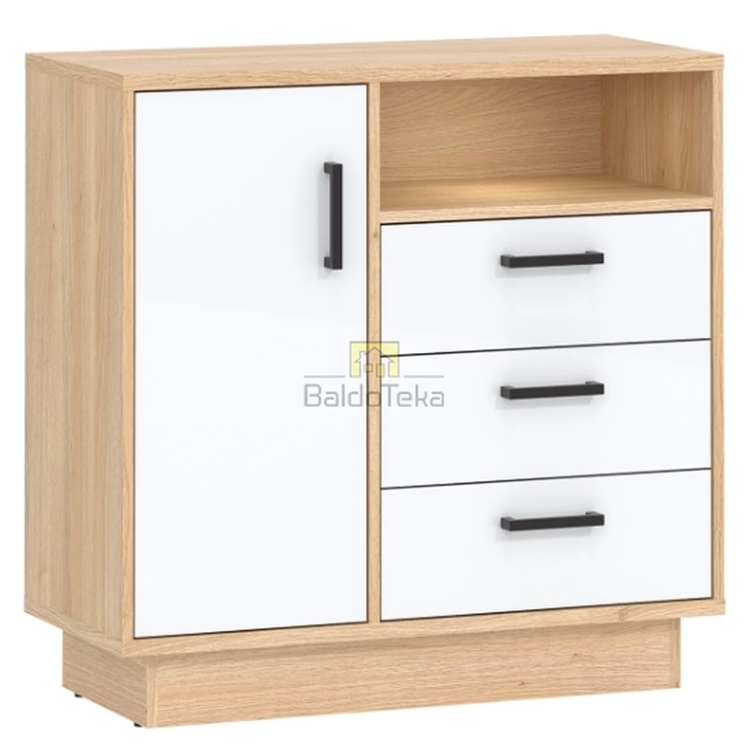 Moderni spintelė ąžuolo Nagano ir baltos blizgios spalvos