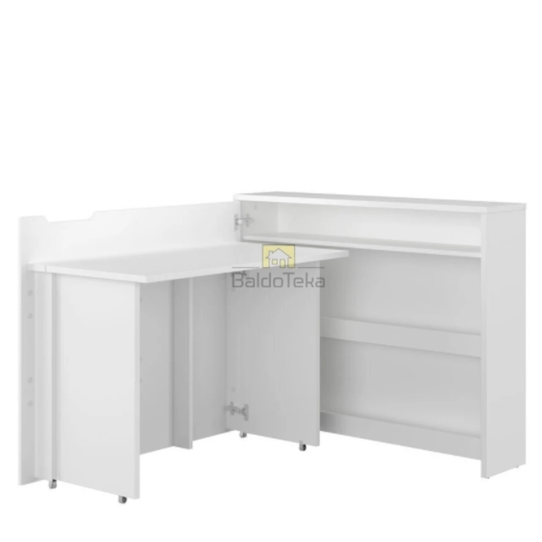 Elegantiškas baltas LMDP stalas su reguliuojamu aukščiu