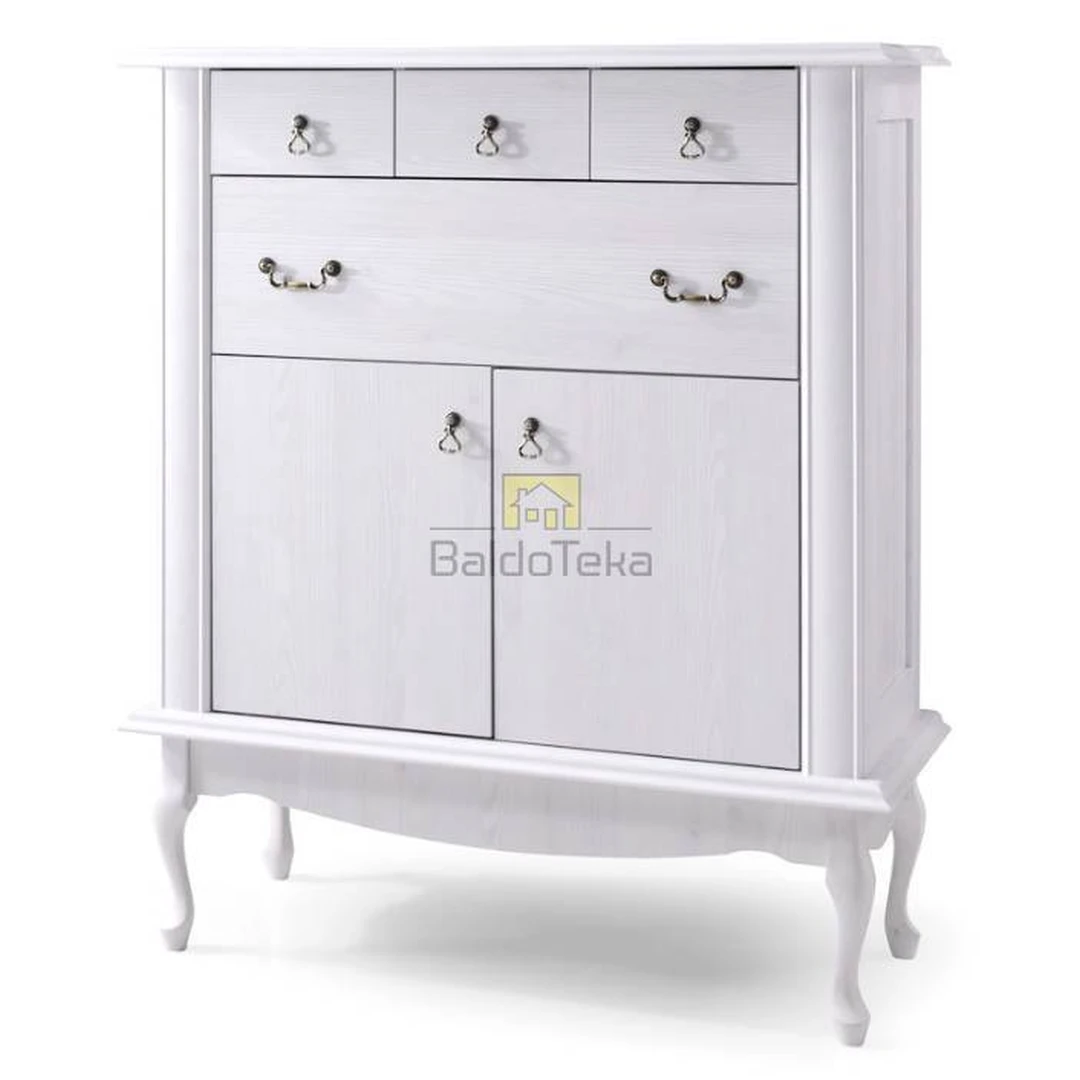 Moderni spintelė sniego baltumo pušies arba ąžuolo lefko spalvomis