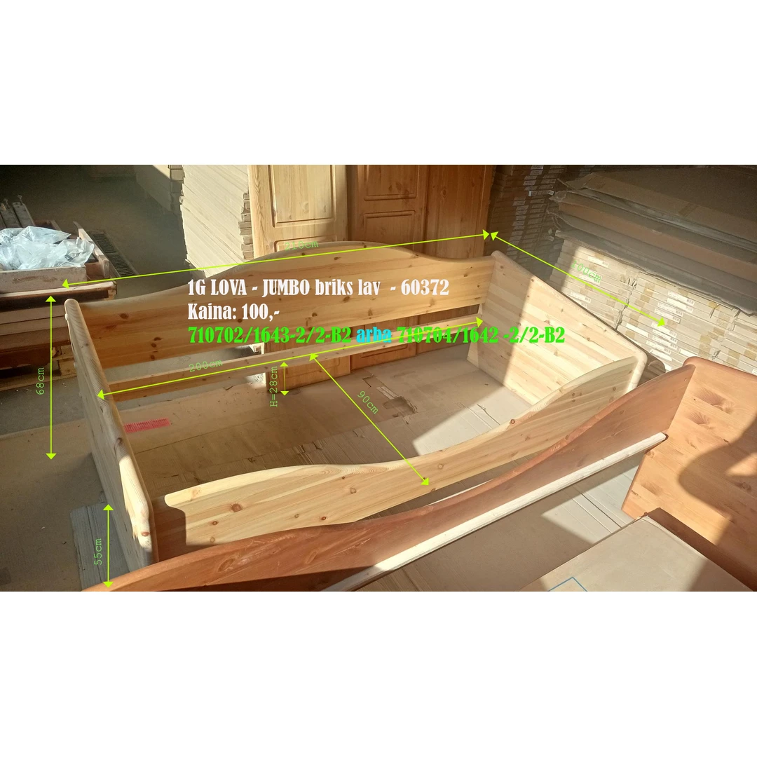 Ergonomiška medžio masyvo lova JUMBO Briks Lav