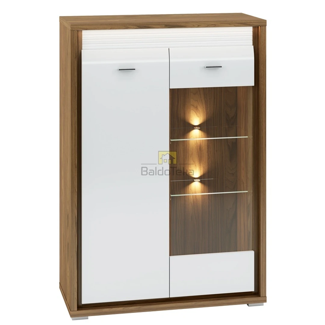 Šiuolaikiška spinta su LED apšvietimu ir tylaus uždarymo sistema