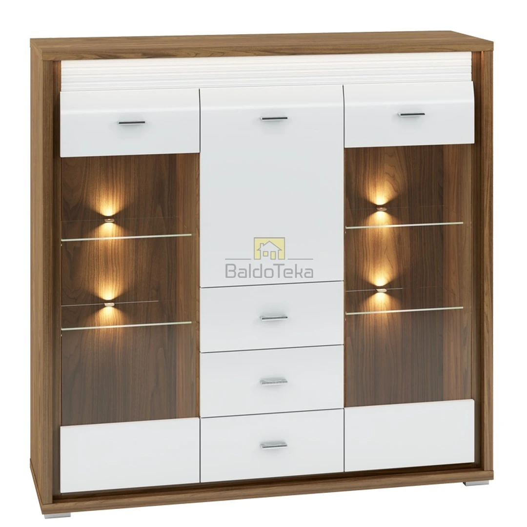 Ergonominė spintelė su LED apšvietimu ir tylaus uždarymo sistema