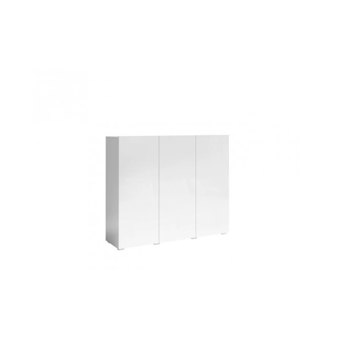 Šiuolaikinė komoda su 3 durimis, baltas blizgesys