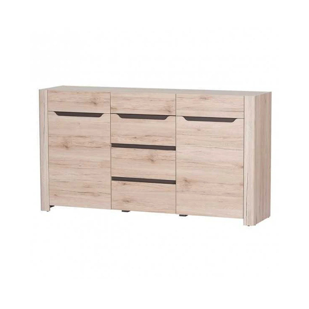 Moderni spintelė „San Remo“ ąžuolo spalva su ruda apdaila