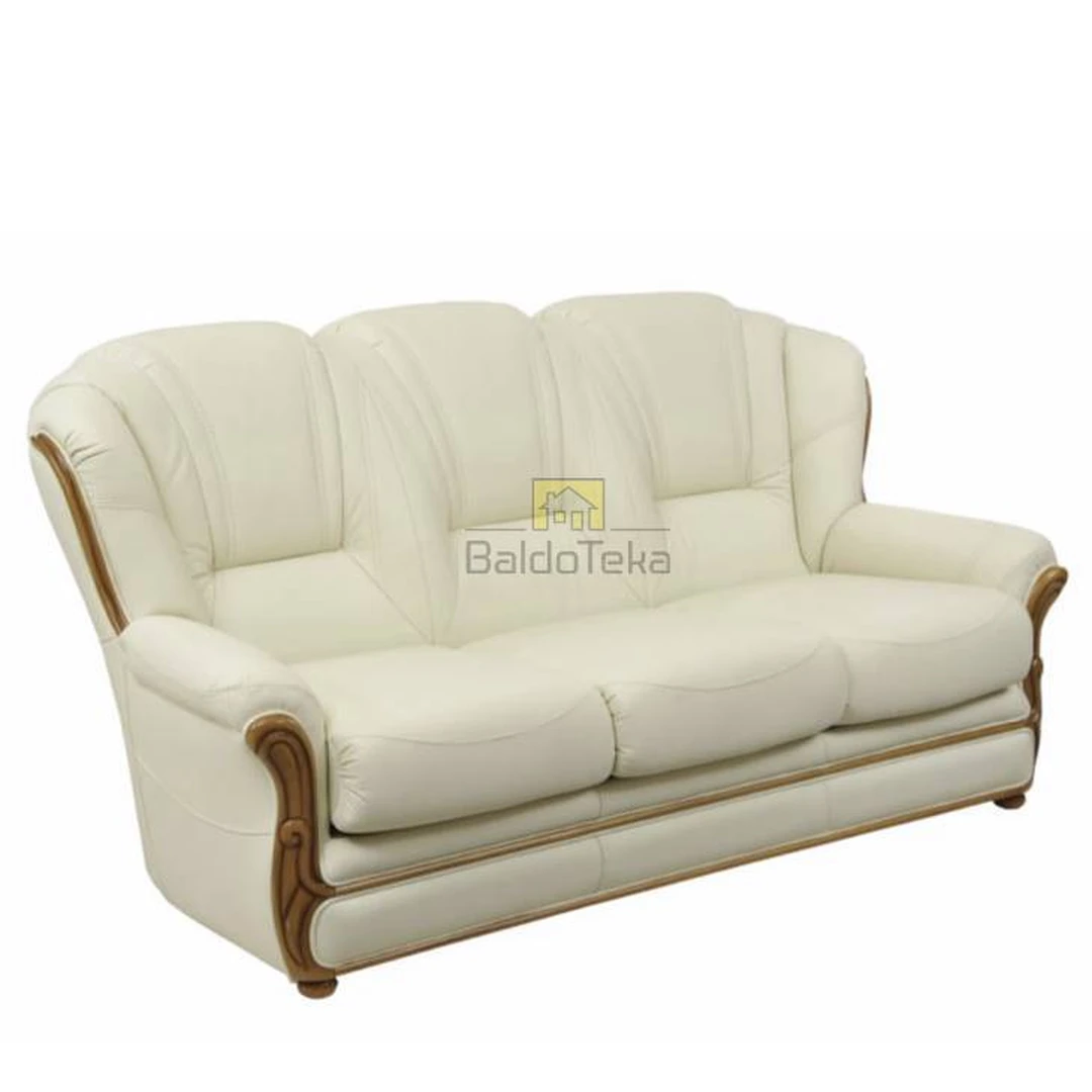 Natūralios odos ir ąžuolo masyvo sofos