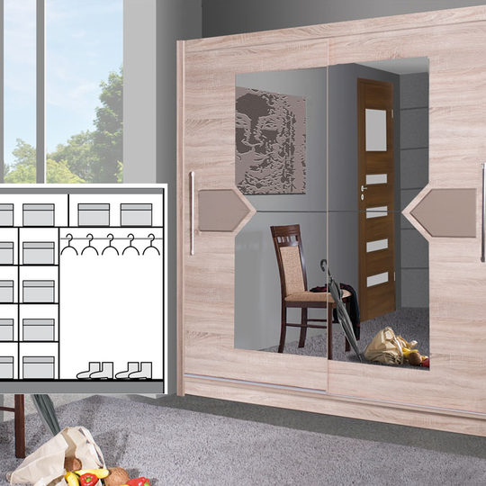 Erdvus spintas su veidrodžiais