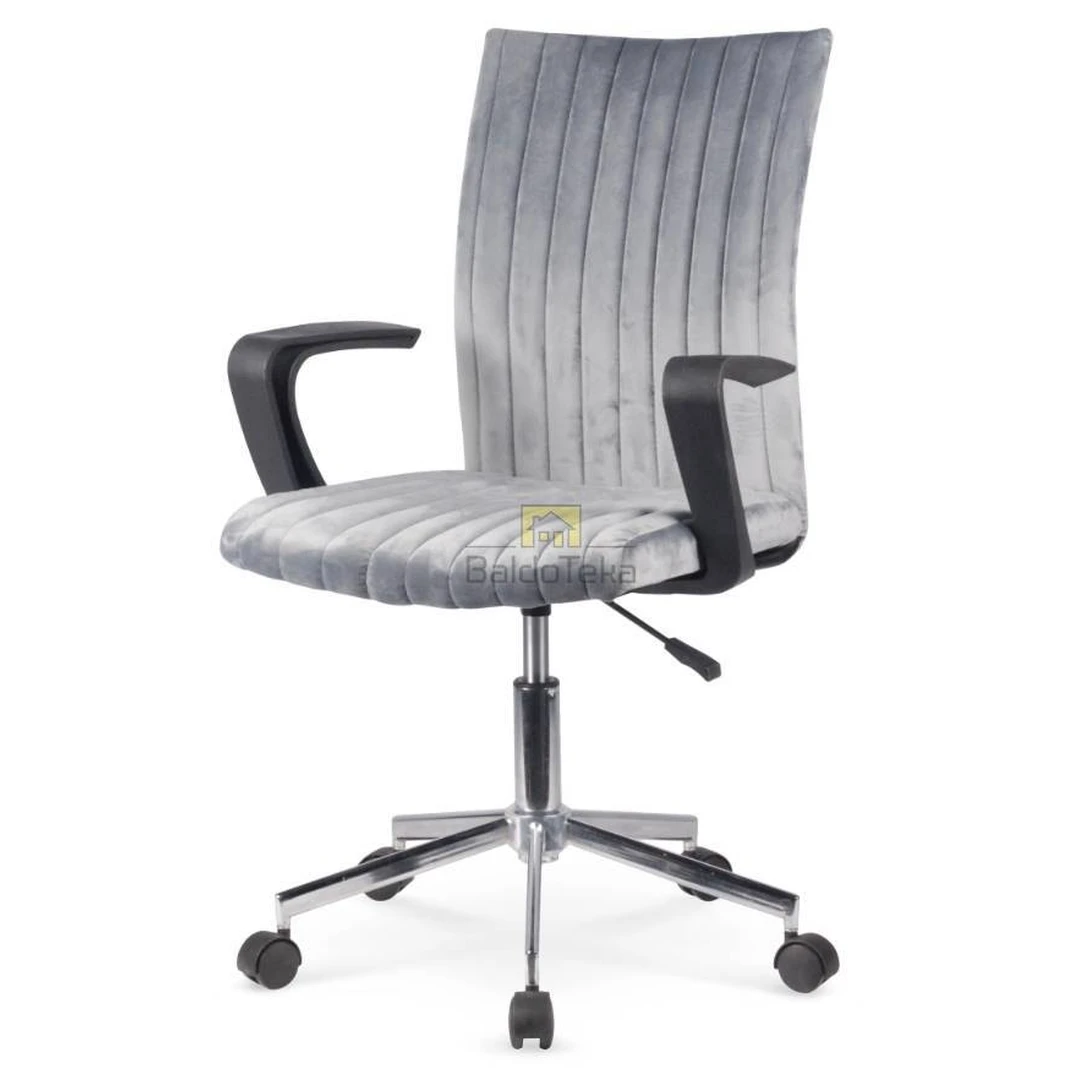 Pilki reguliuojamo aukščio kėdės su gobelenu ir ratukais