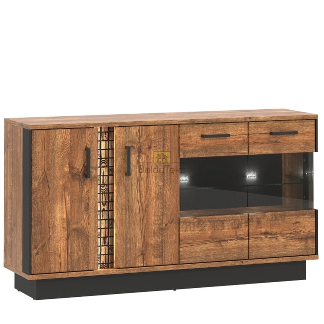 Moderni spintelė su LED apšvietimu ir tylaus uždarymo sistema