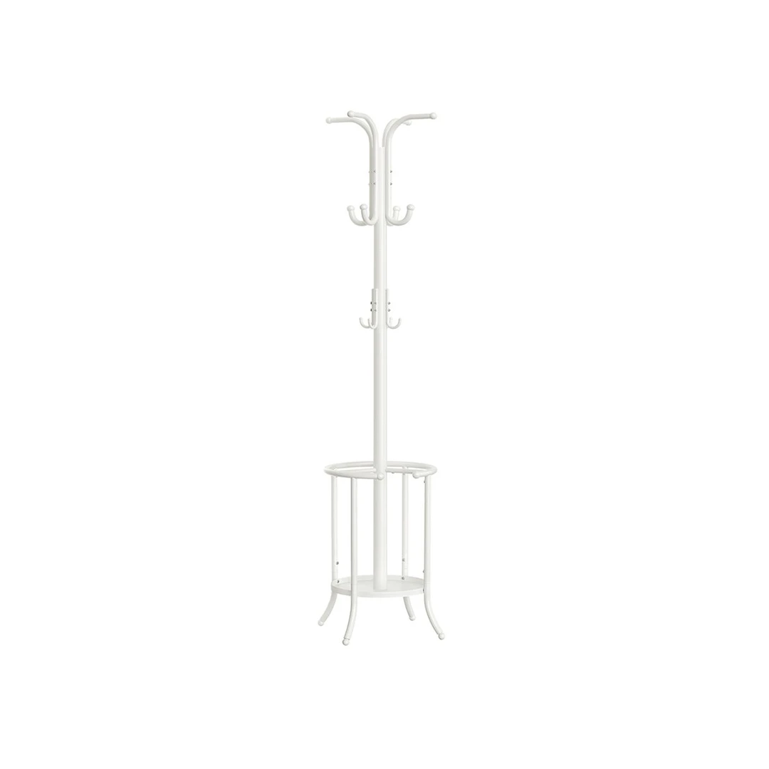 Perlamutrinė balta metalinė drabužių kabykla 175 cm