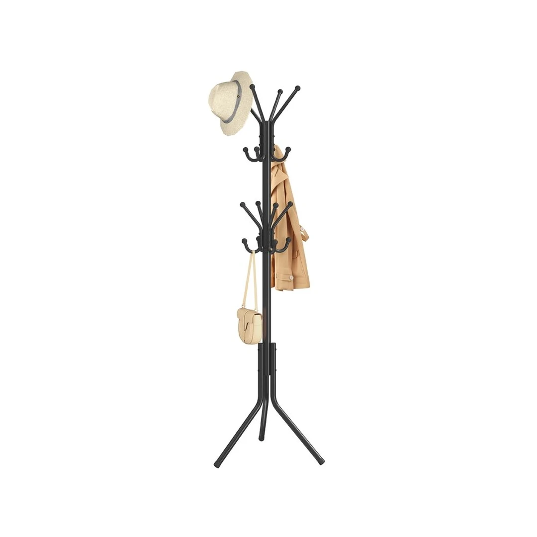 Drabužių kabykla SONGMICS, 16 kabliukų, Juoda, 43 × 175 × 48 cm - Rūbų kabyklos