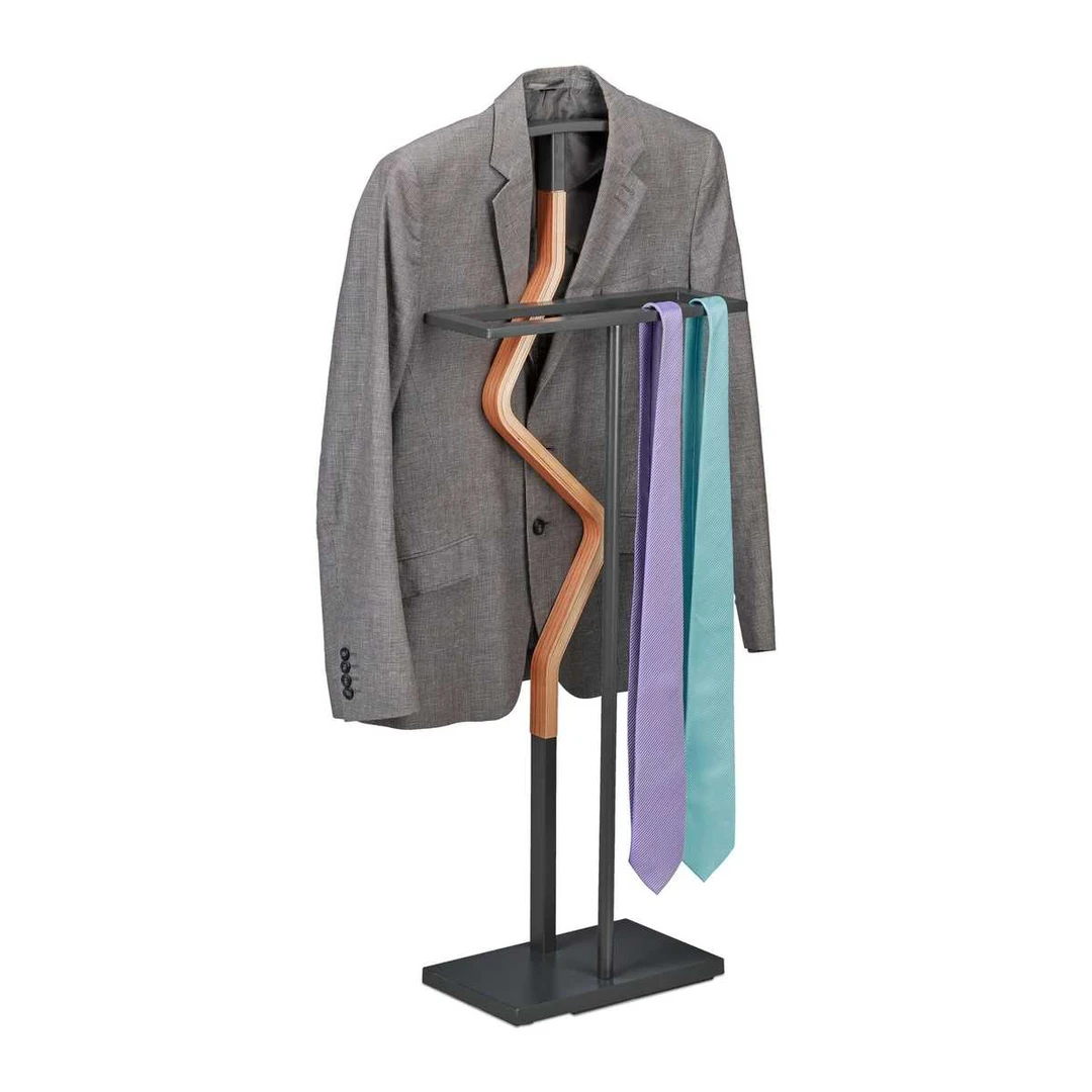 Drabužių stovas Relaxdays 10046889.0, Pilka/Ruda, 47,5 × 107 × 20 cm - Rūbų kabyklos