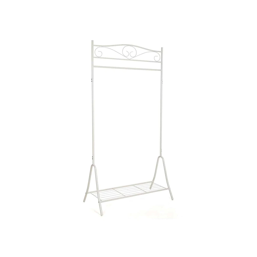 Stabilus ir funkcionalus drabužių stovas su kabykla ir lentyna