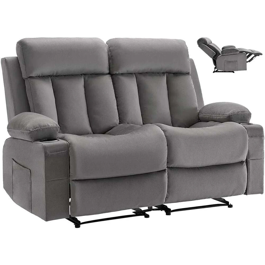 Elektrinė aksominė sofa su masažu