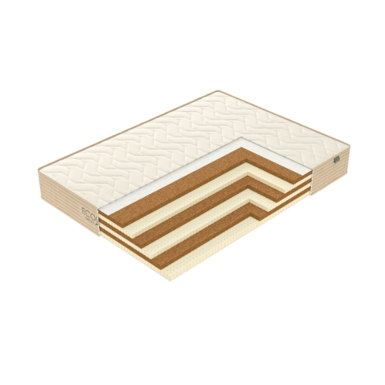 Kietas čiužinys be spyruoklių su kokoso sluoksniu ir lateksu