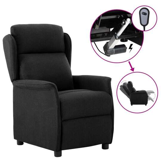 Elektrinis atlošiamas krėslas (juodos sp.) - Foteliai