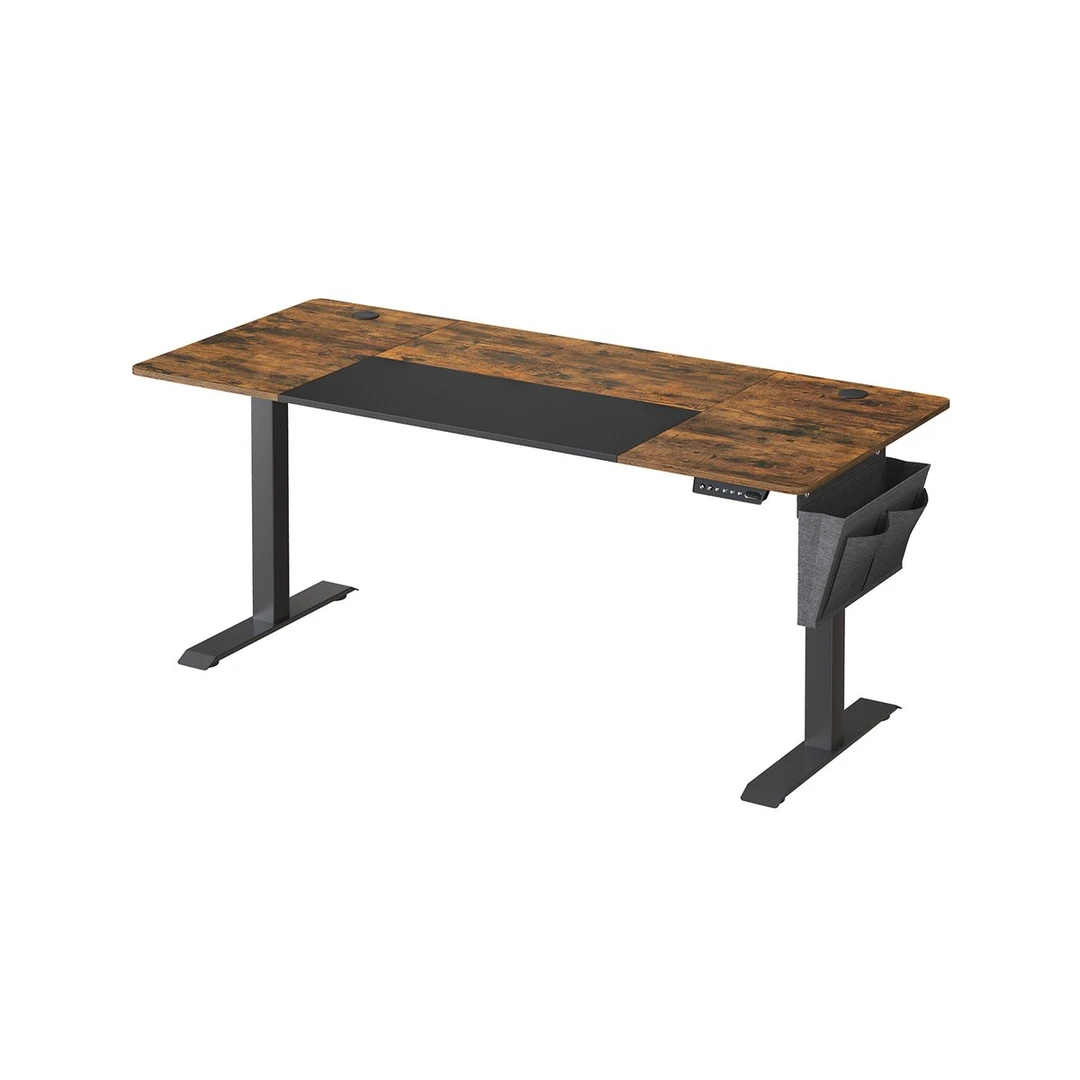 Elektrinis reguliuojamo aukščio rašomasis stalas 70x160x120cm., juodos/rudos spalvos - Darbo stalai