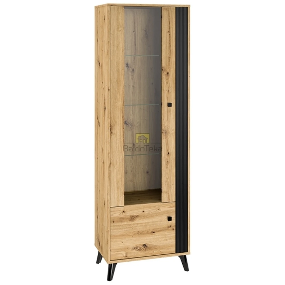 Moderni spintelė ąžuolo ir juodos spalvos