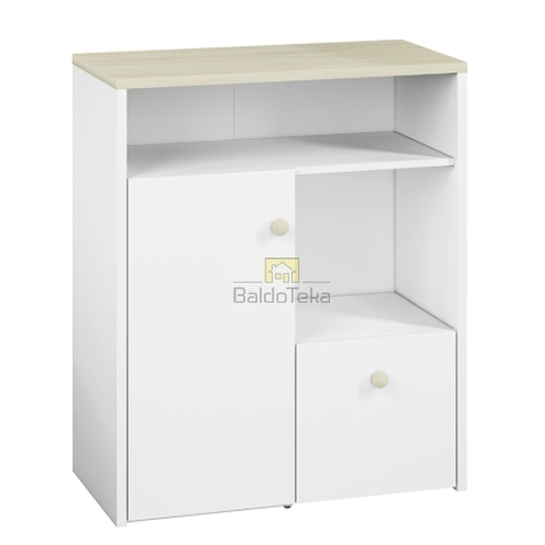 Baldai su balta ir buka Fjord spalva