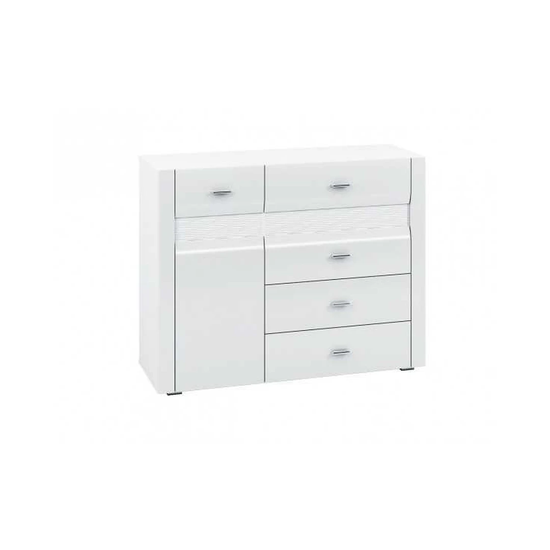 Stilingu baltų spintų su rievėmis ir blizgesiu