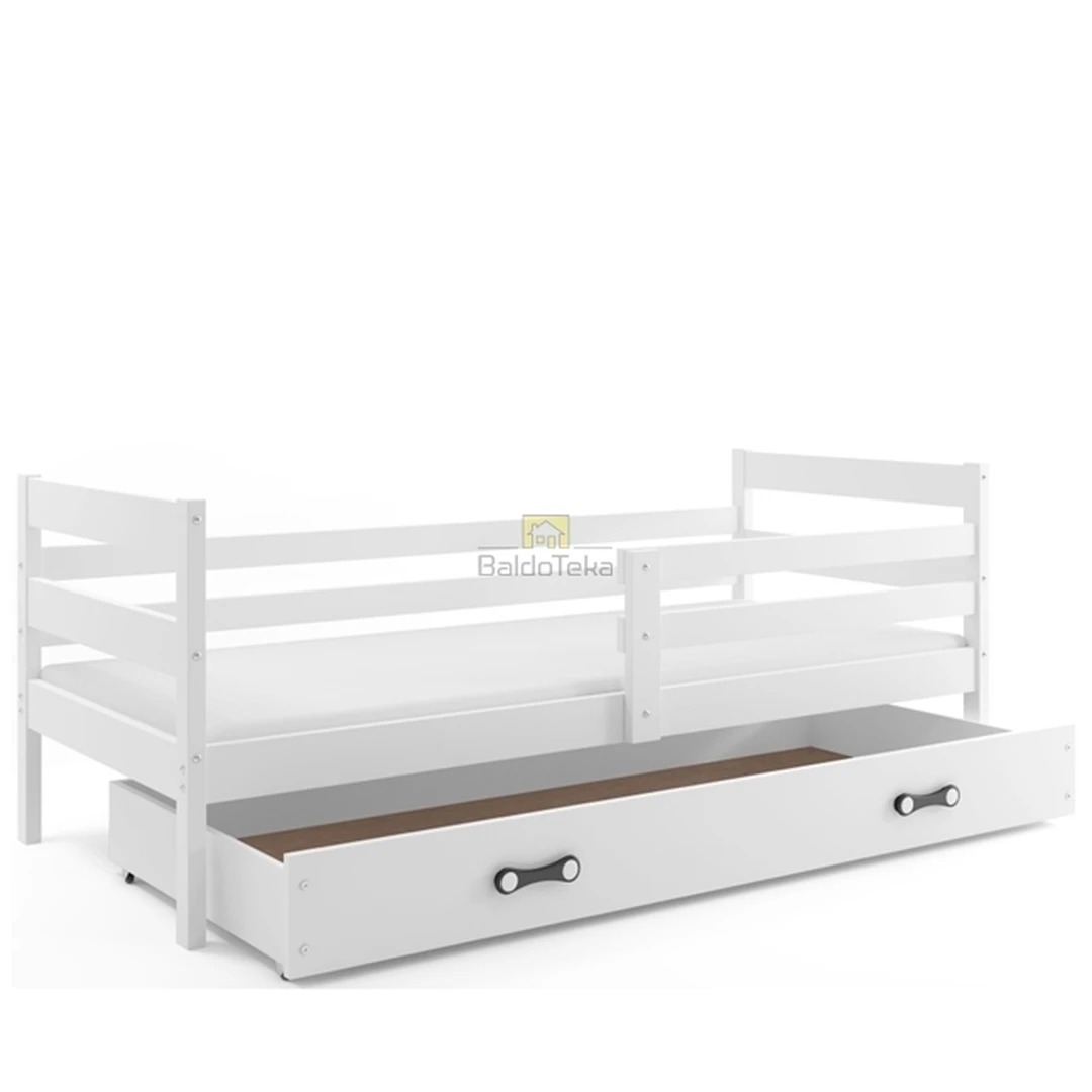 Ergonomiškas vaikiškas lovos rinkinys su poliuretaniniu čiužiniu ir apsaugine tvorele